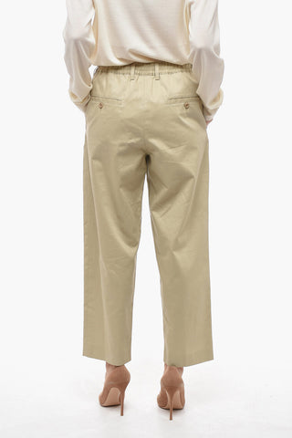 Pantaloni Crop con Elastico in Vita
