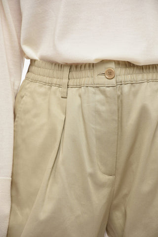 Pantaloni Crop con Elastico in Vita