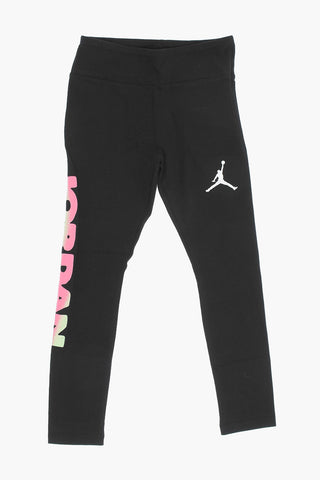 AIR JORDAN Stretch Cotton Leggings with Printed Logo