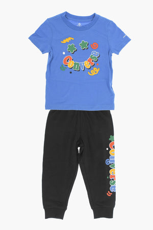 Crewneck T-Shirt Set SQUIGGLE with Embossed Logo and Joggers