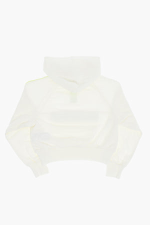 Felpa Hoodie in Misto Cotone con Mezza Zip
