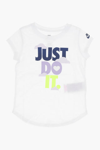 t-shirt girocollo con Stampa in Rilievo