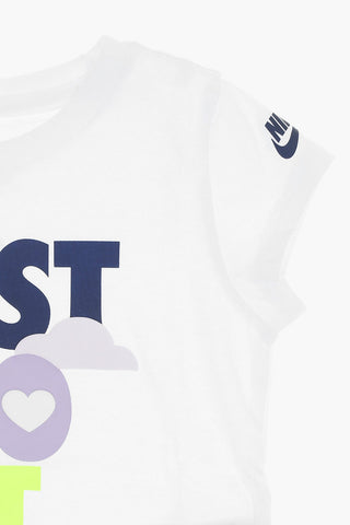 t-shirt girocollo con Stampa in Rilievo