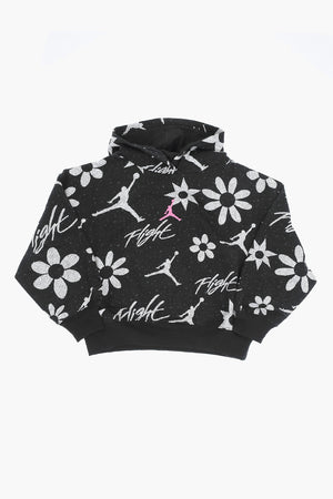 AIR JORDAN Hoodie aus Baumwoll-Fleece-Mix mit Blumenmuster
