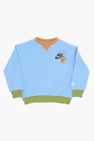 Colorblock-Rundhals-Sweatshirt Aus Gebürsteter Baumwollmischung