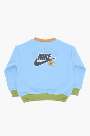 Colorblock-Rundhals-Sweatshirt Aus Gebürsteter Baumwollmischung