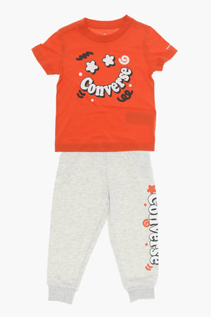 T-Shirt and Joggers Set with Printed Logo