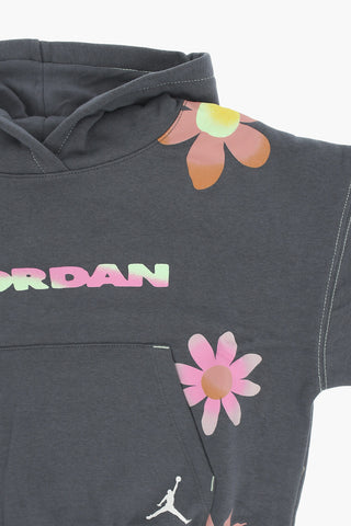 AIR JORDAN Printed Fleece Cotton-Blend Hoodie