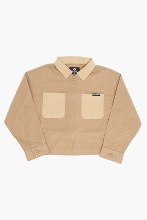 Color Block Overshirt with Double Pocket