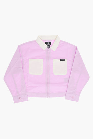 Lightweight Cotton Overshirt with Double Pocket and Zip Closure