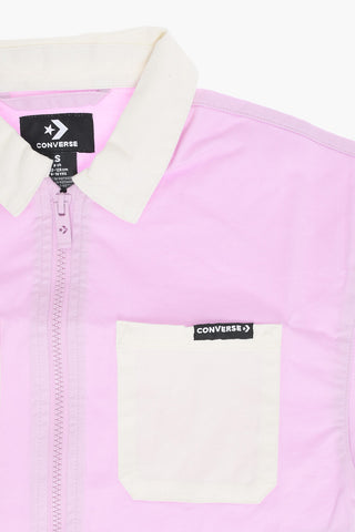 Overshirt in Cotone Leggero con Doppio Taschino e Chiusura Zip