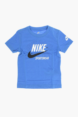 Einfarbiges Rundhals-T-Shirt mit bedrucktem Logo