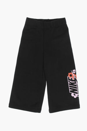 Brushed Cotton-Blend Wide-Leg Trousers with Elastic Waist