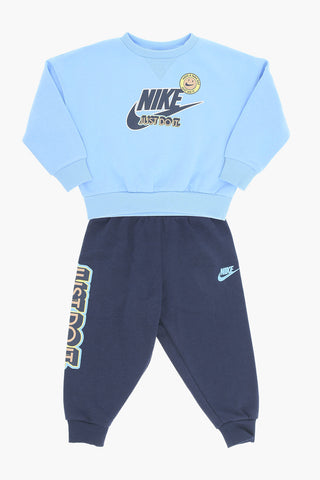 Set aus Rundhals-Sweatshirt und Jogginghose aus Baumwollmischfleece