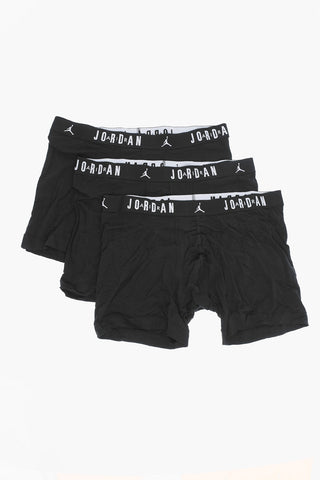 AIR JORDAN Set 3 Paia di Boxer in Cotone Stretch con Banda Elastica Logata