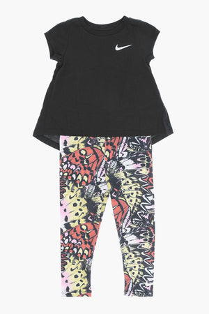 Set mit asymmetrischem T‑Shirt und bedruckten Leggings