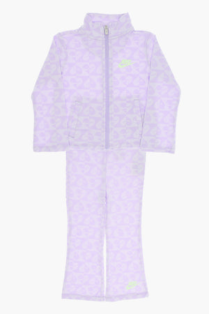 Allover-bedrucktes Set aus Sweatshirt und ausgestellten Hosen