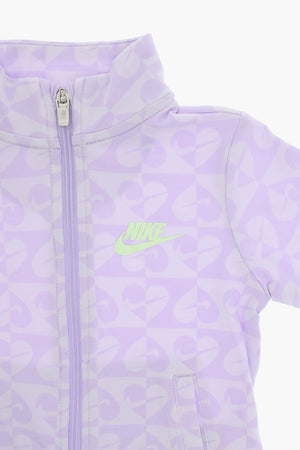 Allover-bedrucktes Set aus Sweatshirt und ausgestellten Hosen