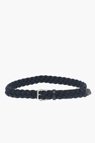 Braided Belt With Leather Trim 35mm