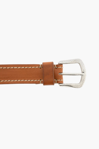 Leather Belt with Silver Effect Buckle 30mm