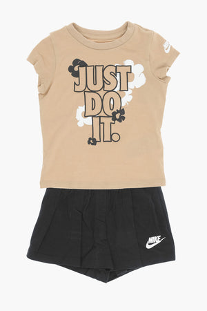 Printed T-Shirt and Skirt-Trousers Set