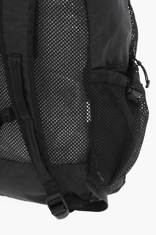 Rip Stop Check Nylon Backpack with Mesh Details