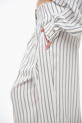Wide Leg MOSCATO Pants with Striped Pattern