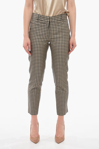 Slim-fit Pants with Check Pattern