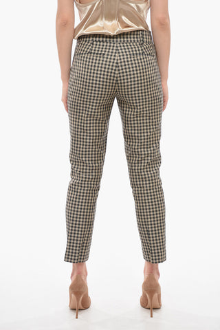 Slim-fit Pants with Check Pattern