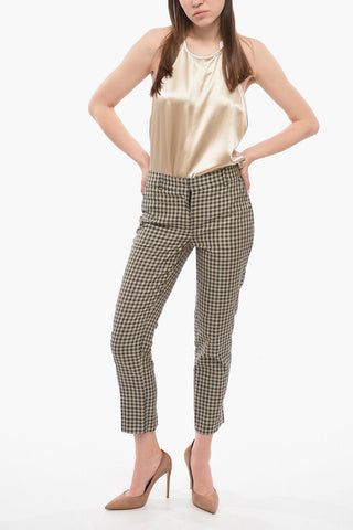 Slim-fit Pants with Check Pattern