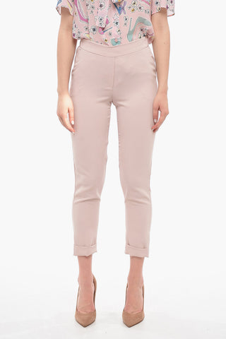 Pantaloni Crop Slim Fit con Risvolto