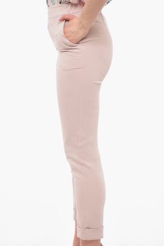 Pantaloni Crop Slim Fit con Risvolto