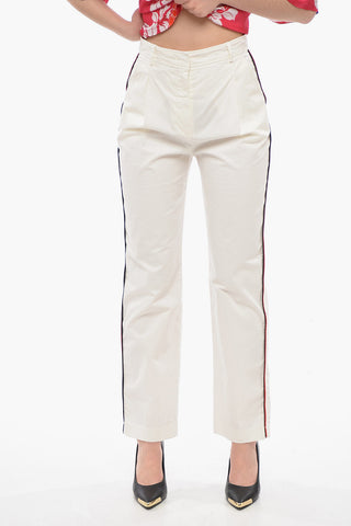 Front-pleated Pants with Side Striped