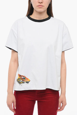 Two-toned Reversible T-shirt with Graphic Print
