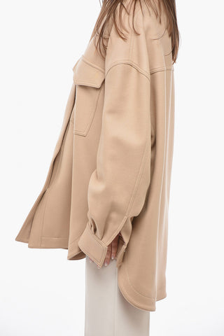 Wool Blend Short Coat with Relaxed Fit