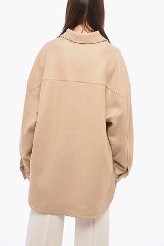 Wool Blend Short Coat with Relaxed Fit