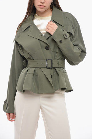 Giacca Peplum in Misto Lana con Cintura