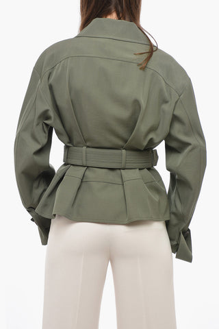 Giacca Peplum in Misto Lana con Cintura