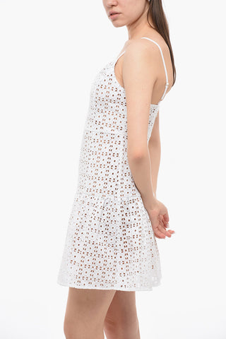 Sangallo Lace Dress with Flared Hem