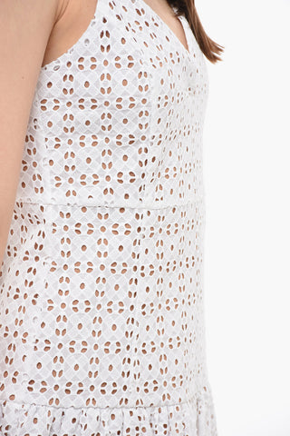 Sangallo Lace Dress with Flared Hem