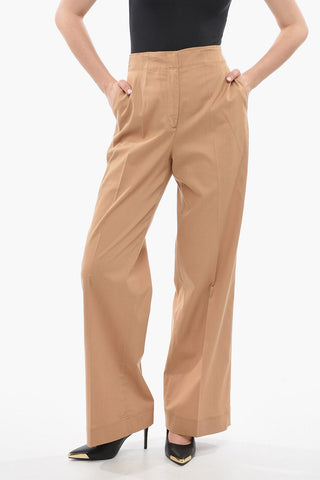 Lyocell Palazzo Pants with Ton-sur-ton Logo