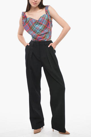 Pantaloni in Twill di Lana con Pinces