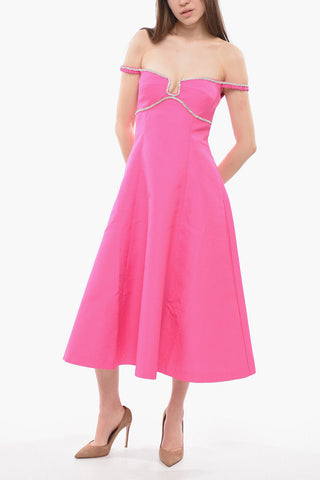 Sweethearth Neckline Sleeveless Dress with Crystals Applied