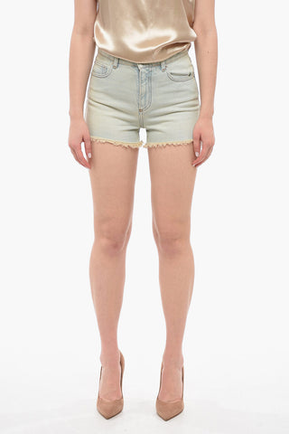 Shorts In Denim Con Orlo Sfrangiato