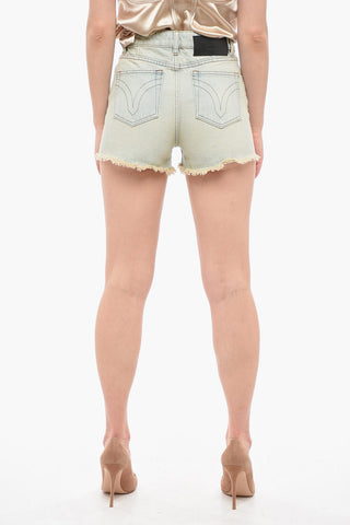 Shorts In Denim Con Orlo Sfrangiato