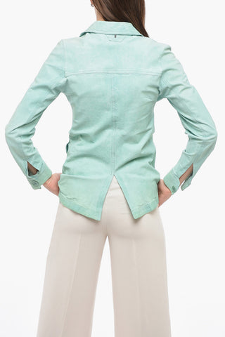 Crackle Leather Multipocket Jacket