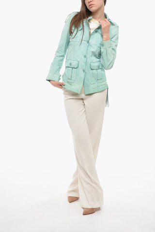 Crackle Leather Multipocket Jacket