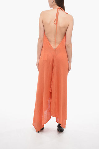 Leinen-Capekleid mit Schnürdetail