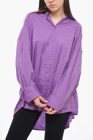 Camicia Oversized con Cristalli