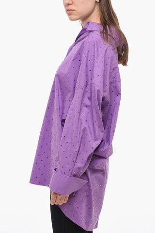 Camicia Oversized con Cristalli
